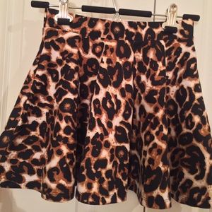 *AMBIENCE APPAREL* S Leopard Skater skirt *UNWORN*